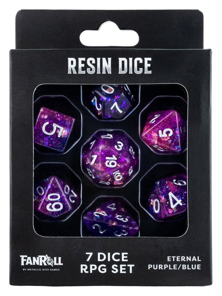 PRE ORDINE - Fanroll Greatest Hits Resin Dice Set Eternal Purple & Blue (7)