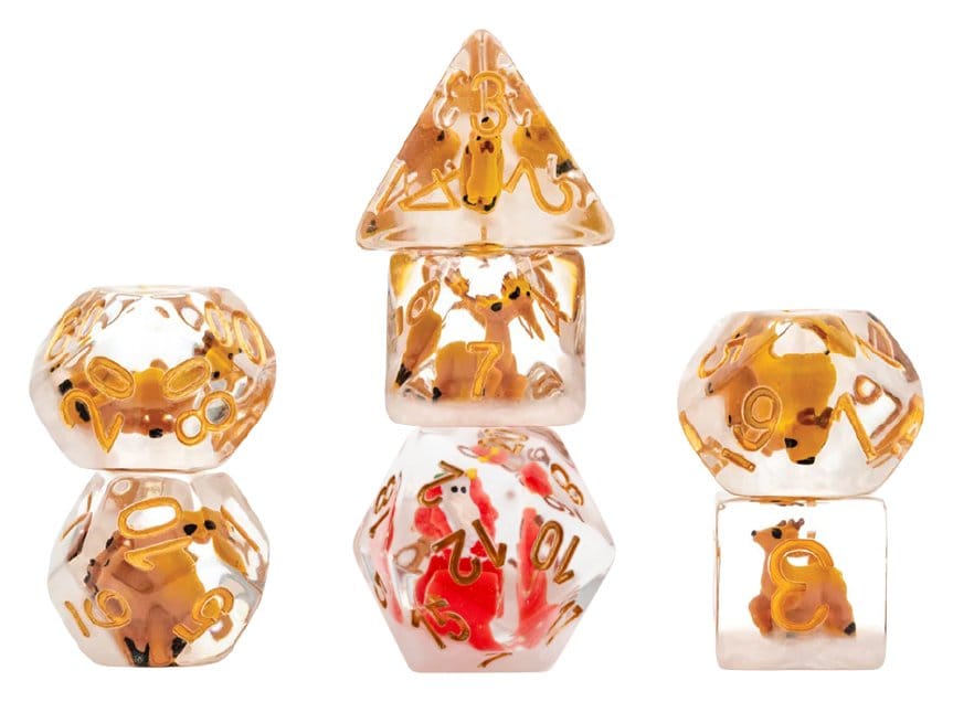 PRE ORDINE - Christmas Resin Dice Set Reindeer & Santa