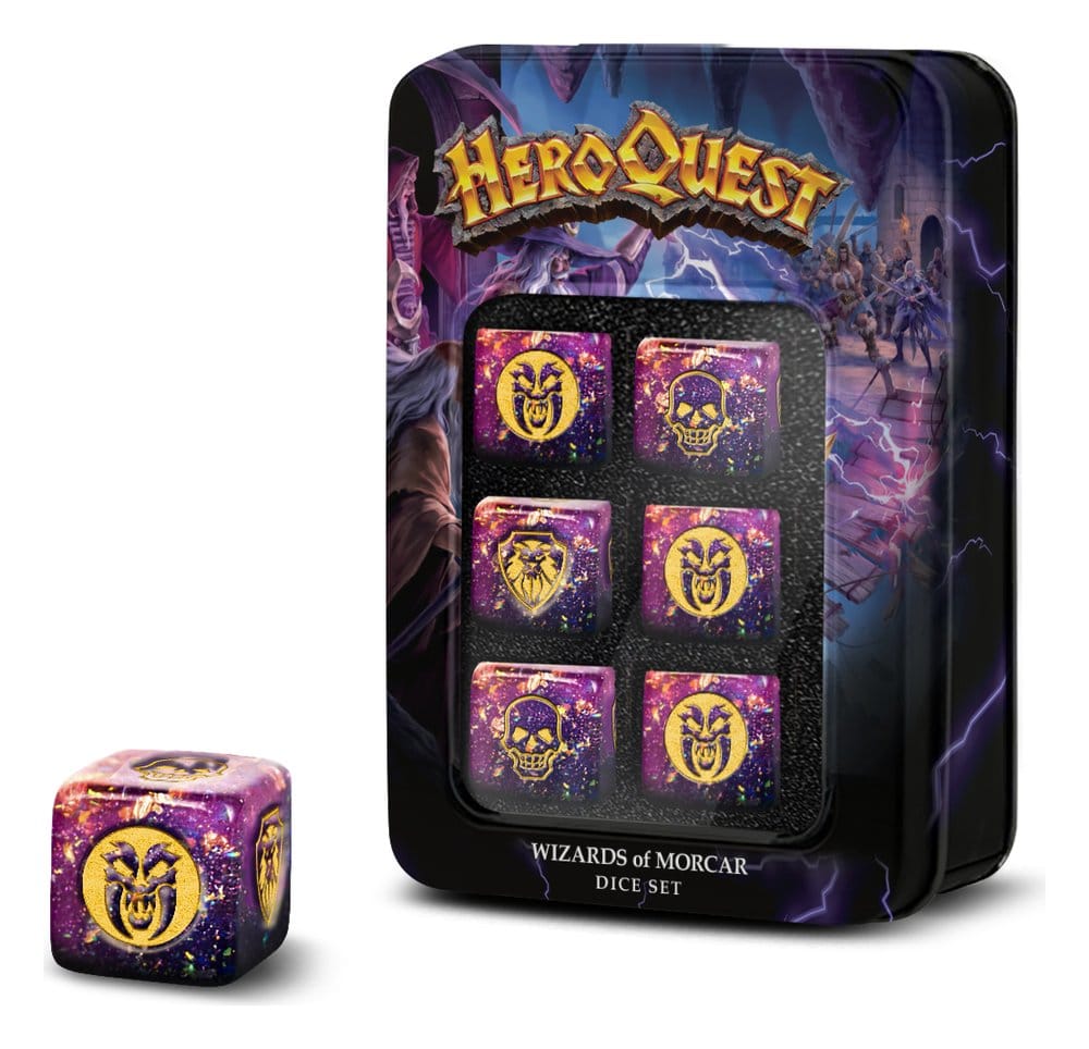 PRE ORDINE - HeroQuest Resin D6 Dice Set Wizards of Morcar (6)