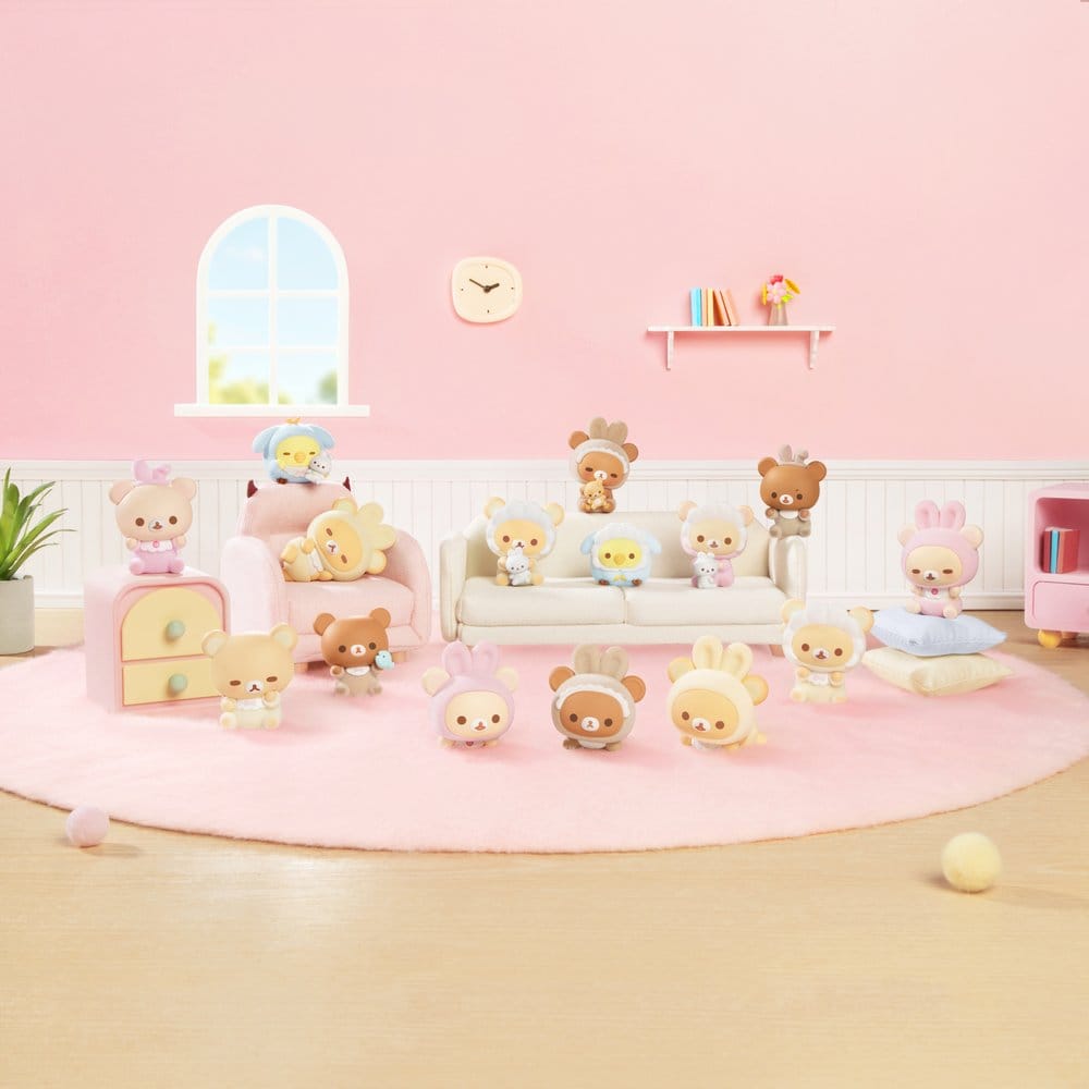 PRE ORDINE - Rilakkuma Nuonuo Baby Series Blind Box Mini Figures Cubby Face Display (4)