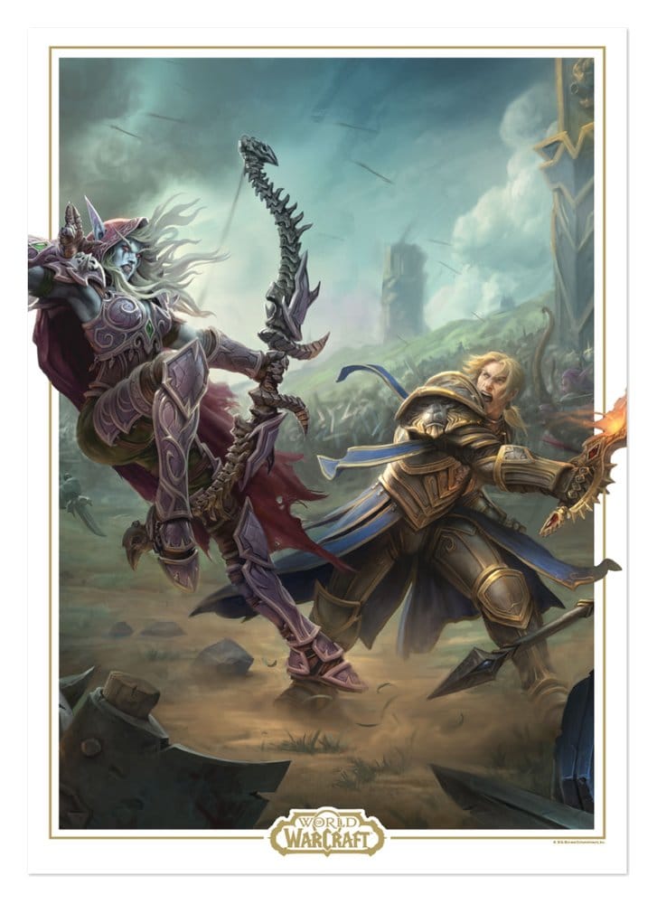 PRE ORDINE - World of Warcraft Art Print Sylvanas vs Anduin Wrynn Limited Edition 42 x 30 cm