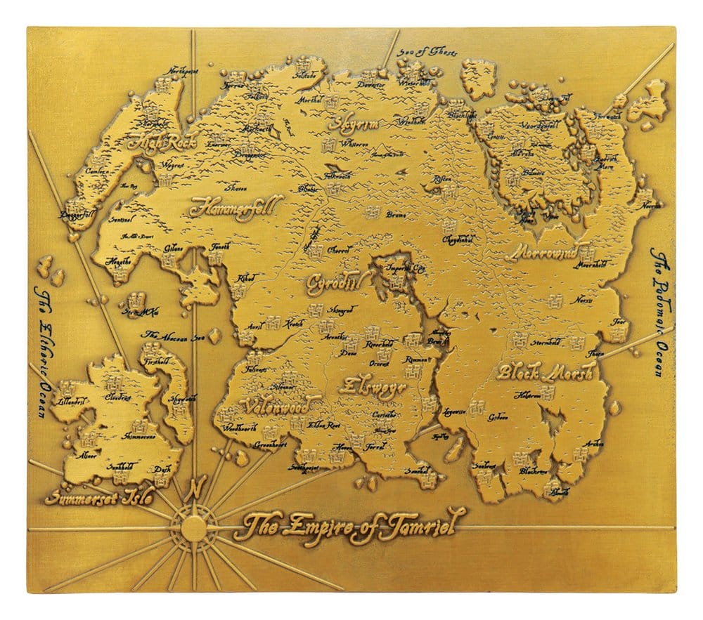 PRE ORDINE - The Elder Scrolls Replica Metal Map of Tamriel Limited Edition 15 x 13 cm