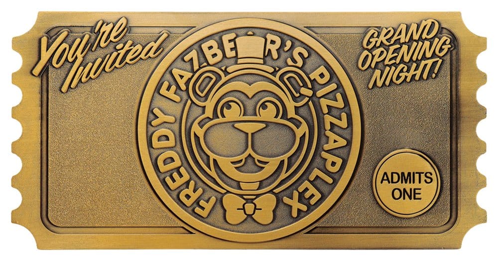 PRE ORDINE - Five Nights at Freddy’s Replica Pizzaplex Opening Night Ticket Limited Edition 16 x 8 cm