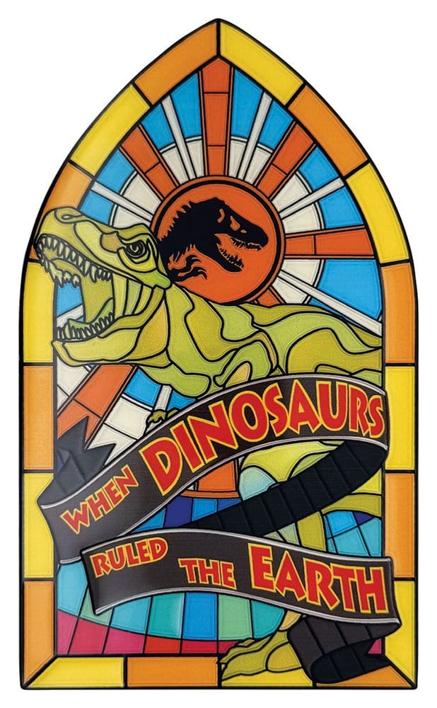 PRE ORDINE - Jurassic Park Ingot Stained Glass Style Metal 11 cm