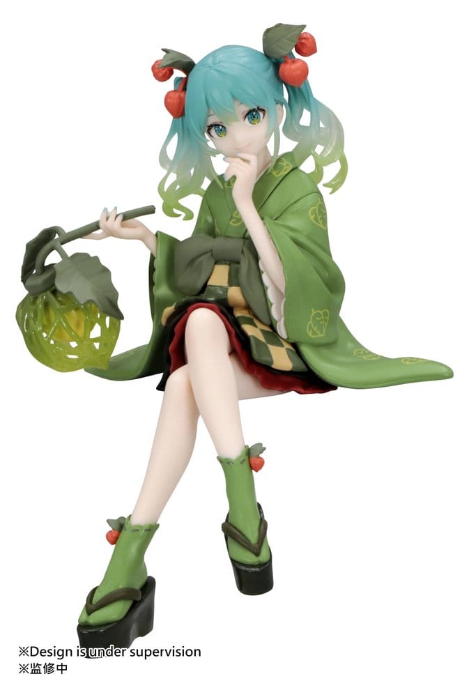 PRE ORDINE - Hatsune Miku Noodle Stopper PVC Figure Flower Fairy Winter Cherry Green Color Ver. 15 cm