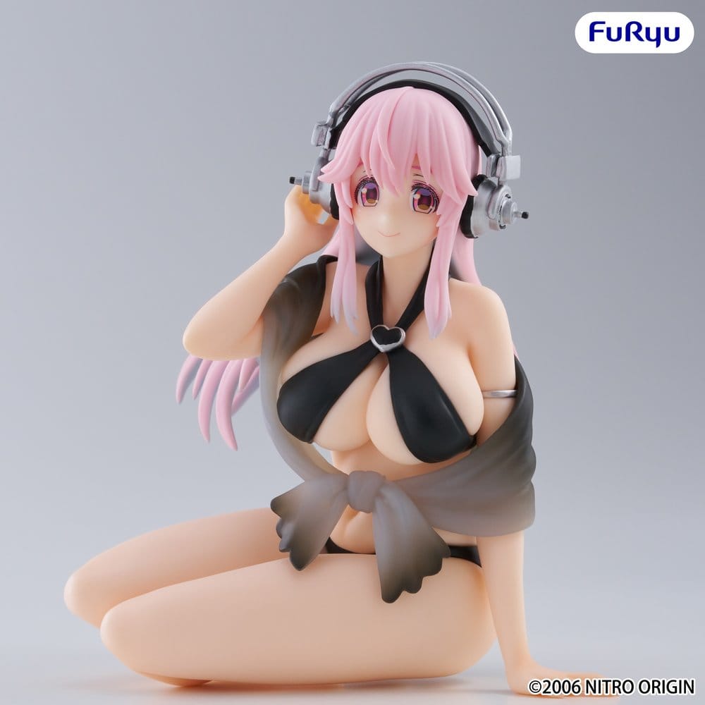 PRE ORDINE - Super Sonico Noodle Stopper PVC Statue Super Sonico Swimsuit Black Color Ver. 10 cm