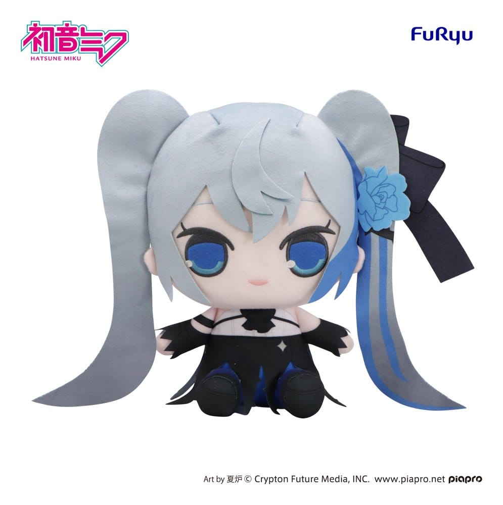 PRE ORDINE - Hatsune Miku Kyurumaru Big Plush Figure Blue Rose 28 cm