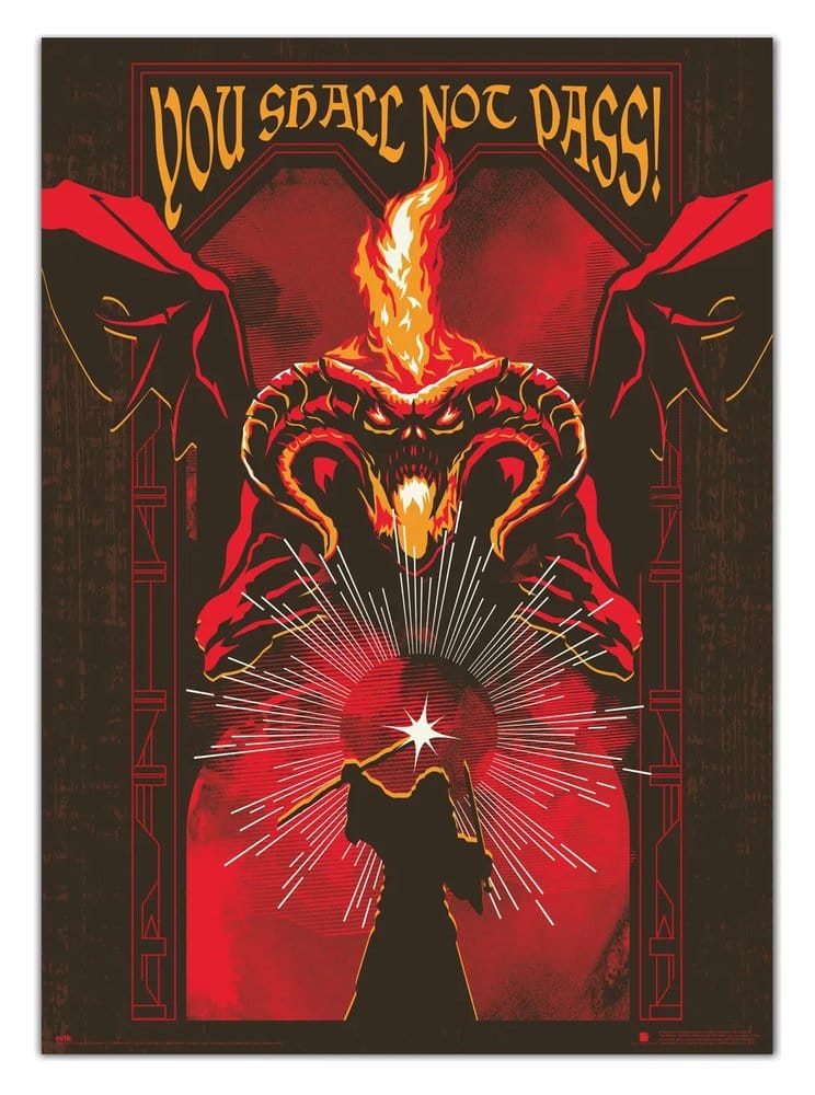 PRE ORDINE - The Lord of the Rings Luminescent Poster Balrog 50 x 70 cm