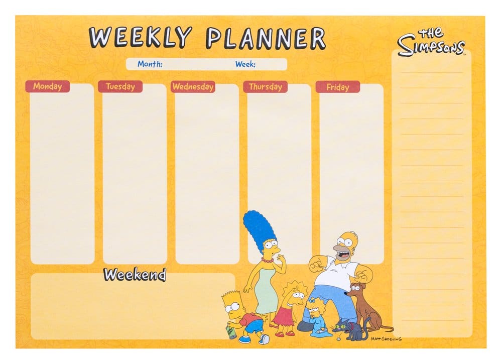 PRE ORDINE - The Simpsons Weekly Planner A4