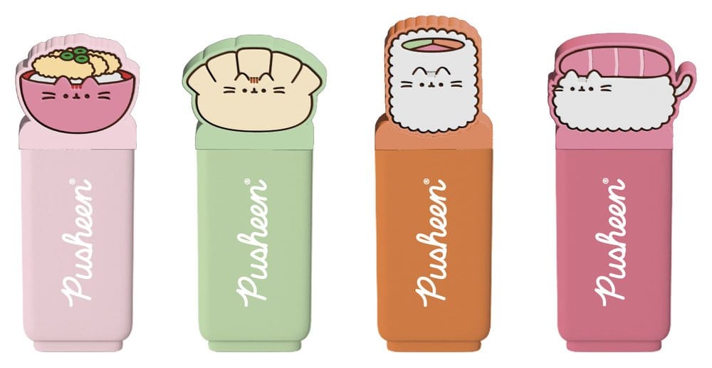 PRE ORDINE - Pusheen Highlighters with Topper Sushi Roll Set of 4