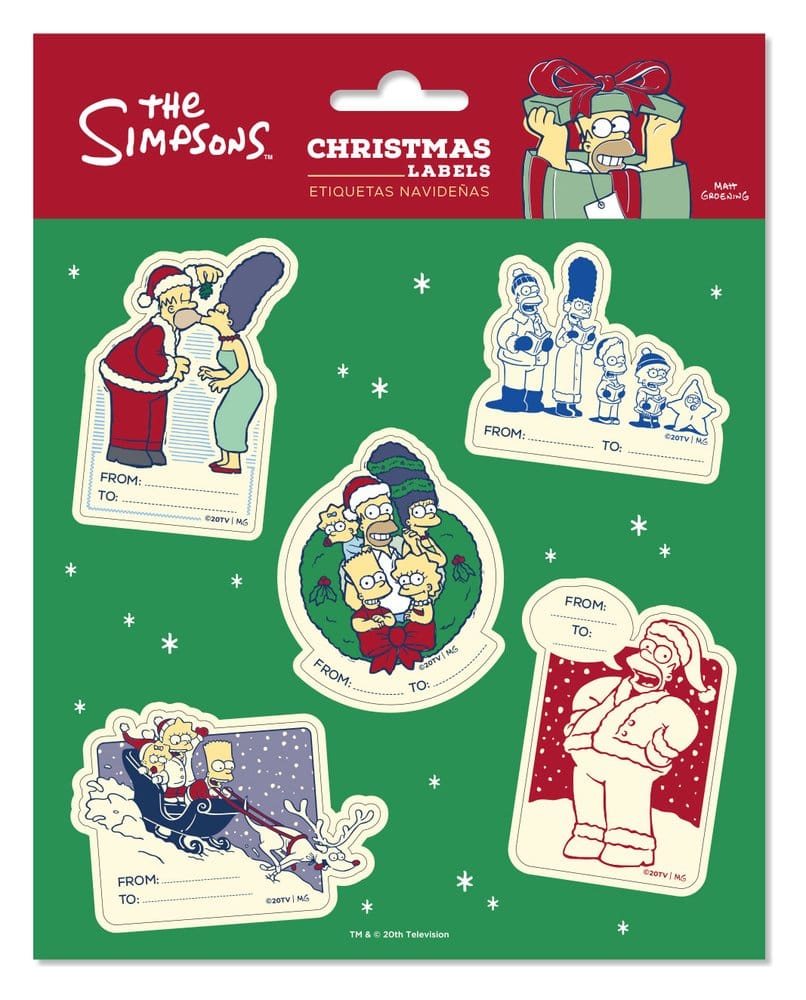 PRE ORDINE - The Simpsons Premium Self-Adhesive Christmas Labels (10)