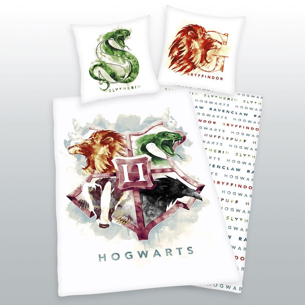PRE ORDINE - Harry Potter Bed Linen Hogwarts Gryffindor & Slytherin 135 x 200 cm