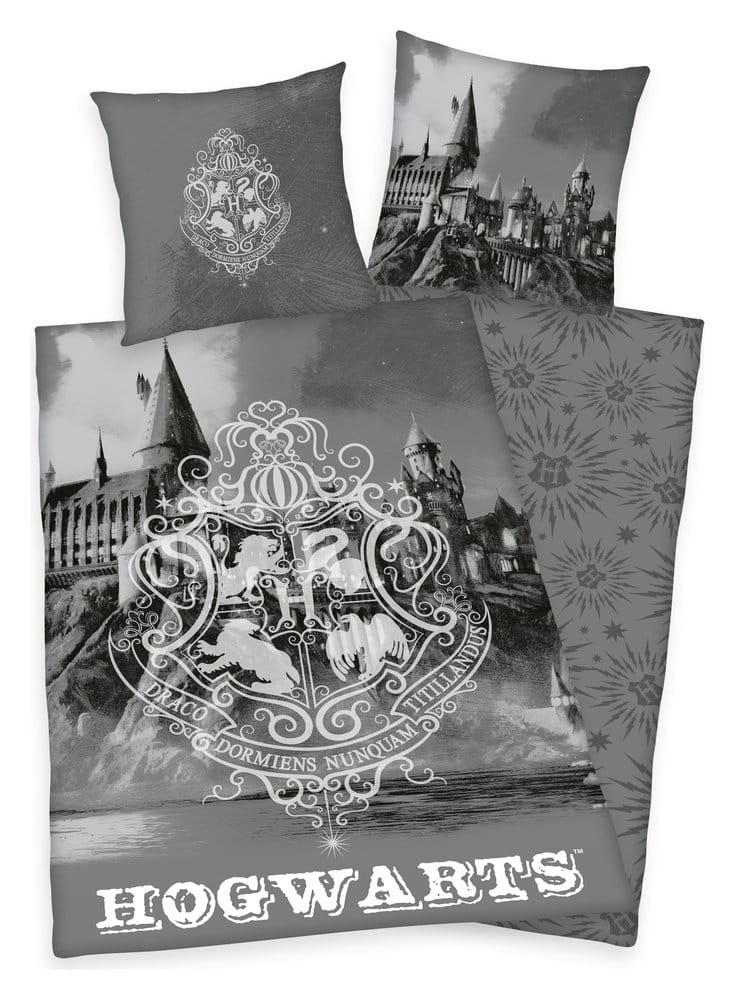 PRE ORDINE - Harry Potter Bed Linen Hogwarts Gray 135 x 200 cm