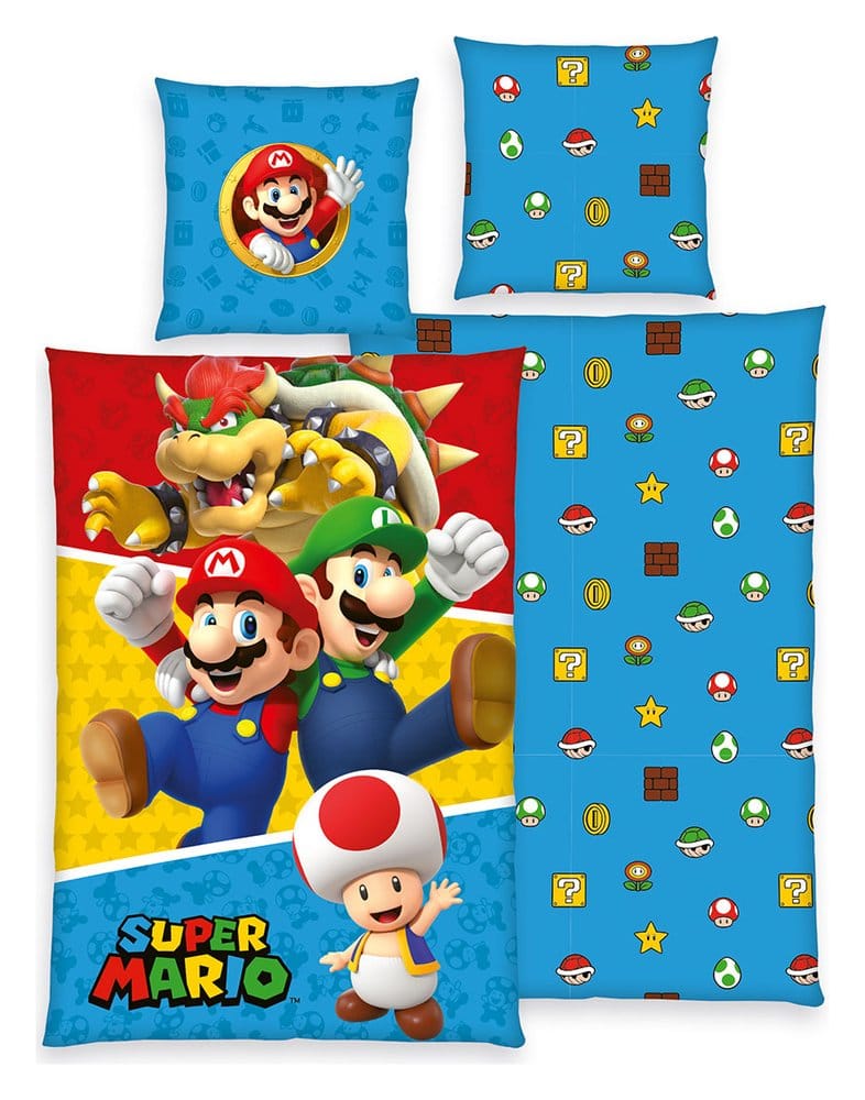 PRE ORDINE - Pokémon Bed linen Super Mario (Mario, Luigi, Toad, Bowser) 135 x 200 cm