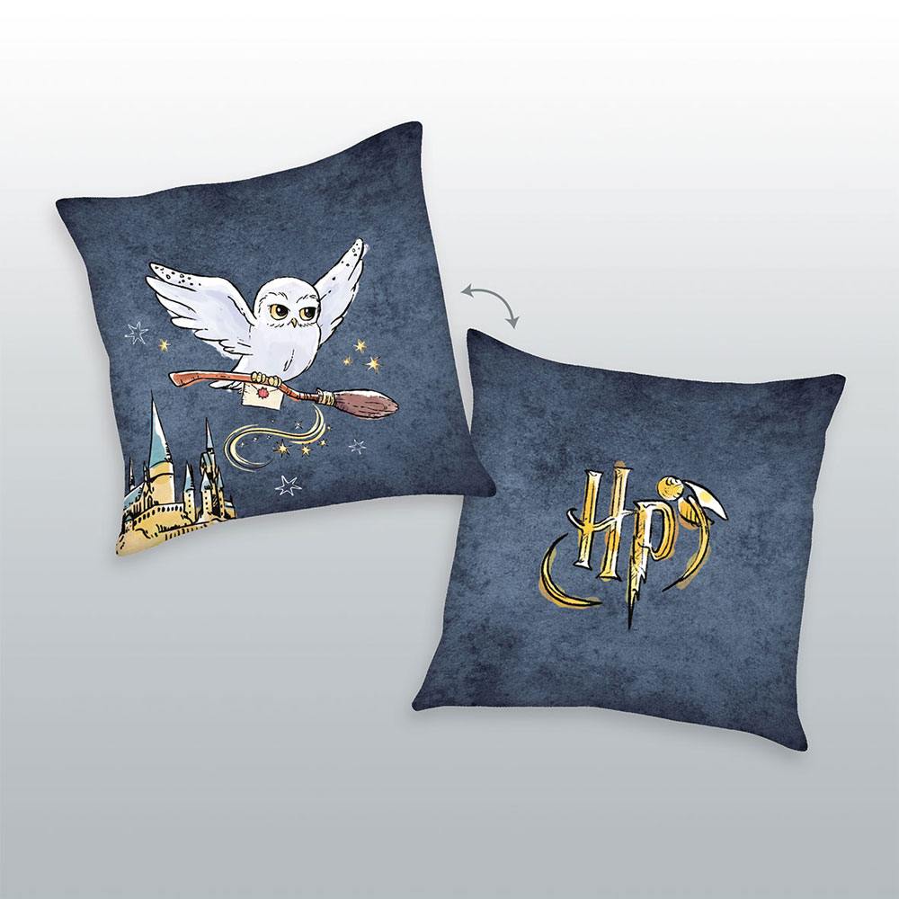 PRE ORDINE - Harry Potter Pillow Logo & Hedwig 40 x 40 cm
