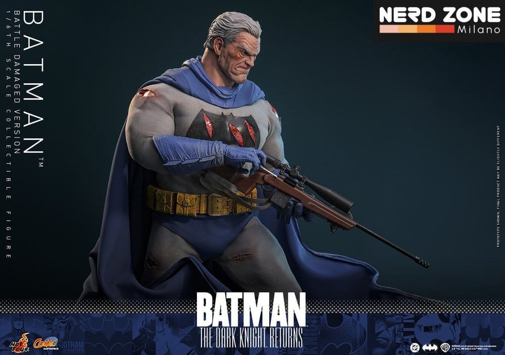 PRE ORDINE HOT TOYS - Batman: The Dark Knight Returns Comic Masterpiece Action Figure 1/6 Batman (Battle Damaged Version) 32 cm