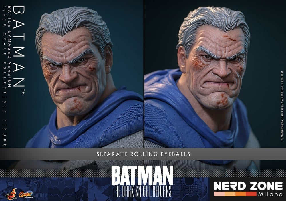 PRE ORDINE HOT TOYS - Batman: The Dark Knight Returns Comic Masterpiece Action Figure 1/6 Batman (Battle Damaged Version) 32 cm