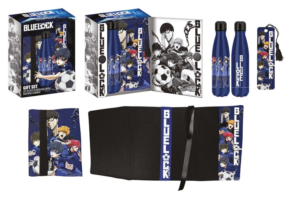 PRE ORDINE - Bluelock Steel Bottle, Sticker, Book Cover Gift Set Blue