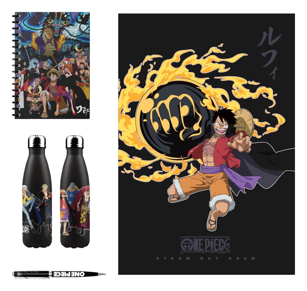 PRE ORDINE - One Piece Aluminum Bottle, Notebook, Blanket, Pen Gift Set