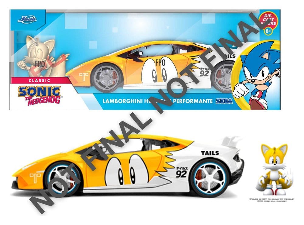 PRE ORDINE - Sonic Diecast Vehicle 1:24 Tails Lamborghini Huracan 19 cm