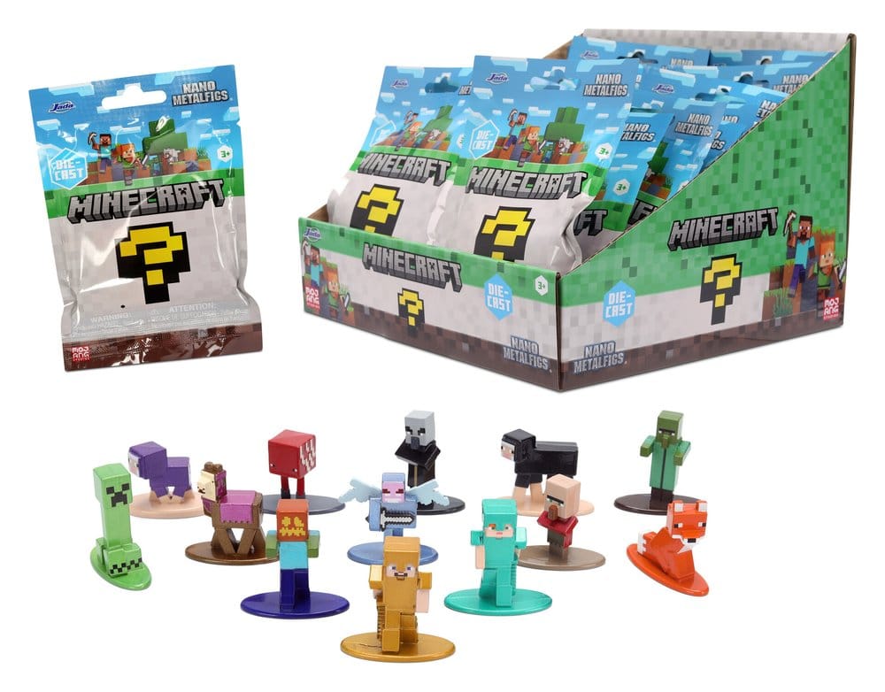 PRE ORDINE - Minecraft Nanofigs Mini Figures 4 cm Blind Box Display (24)
