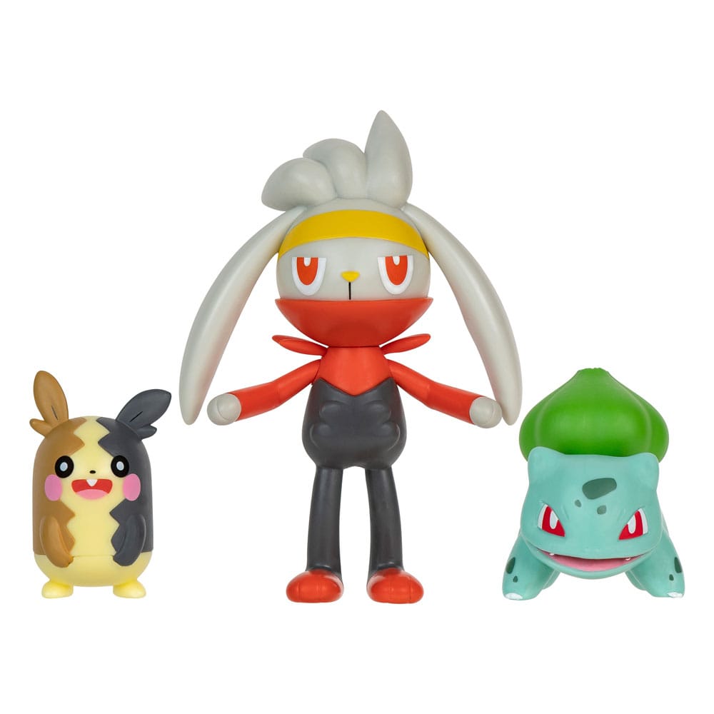 PRE ORDINE - Pokémon Battle Figure Set 3-Pack Morpeko (Full-Belly Mode), Bulbasaur #1, Raboot 5 cm