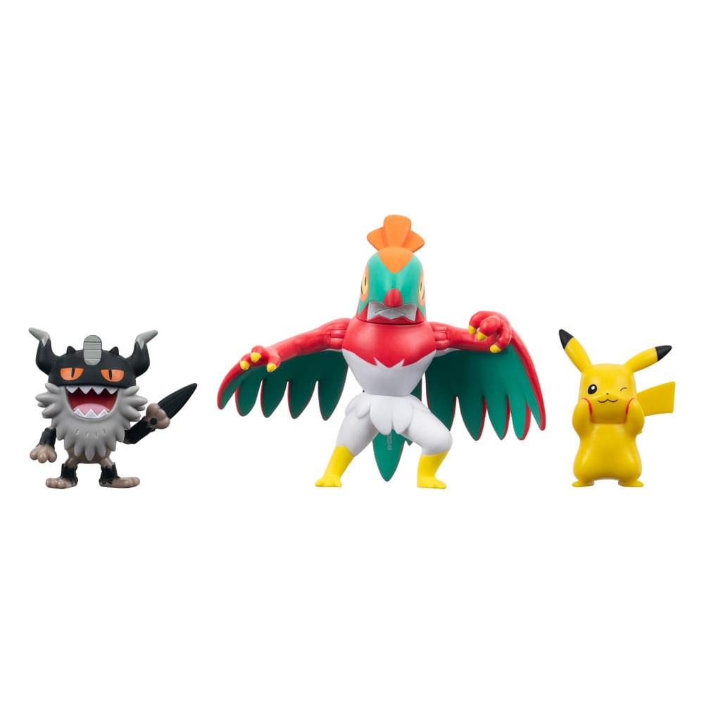 PRE ORDINE - Pokémon Battle Figure Set 3-Pack Pikachu #8, Perrserker, Hawlucha 5 cm