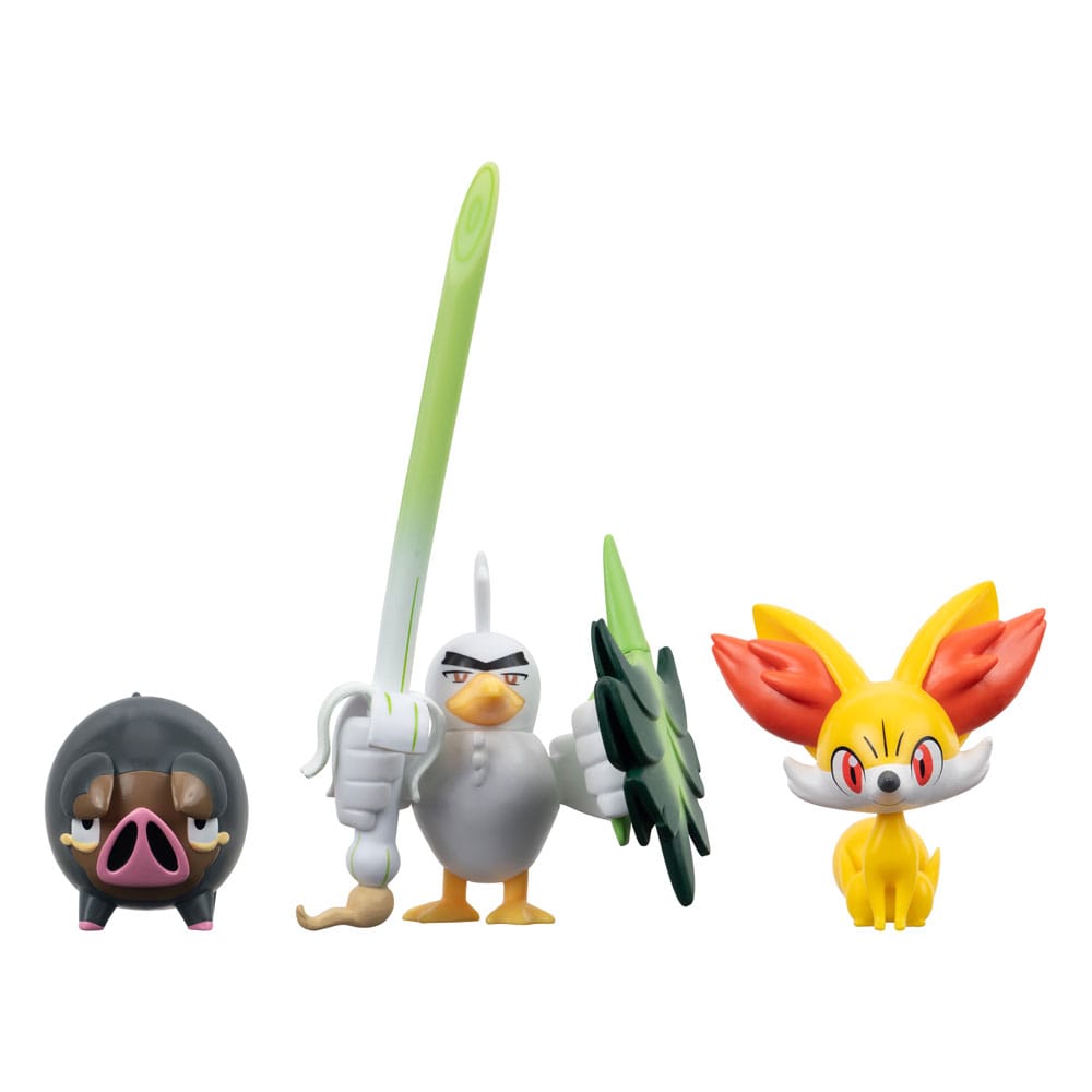 PRE ORDINE - Pokémon Battle Figure Set 3-Pack Fennekin, Lechonk, Sirfetch'd 5 cm