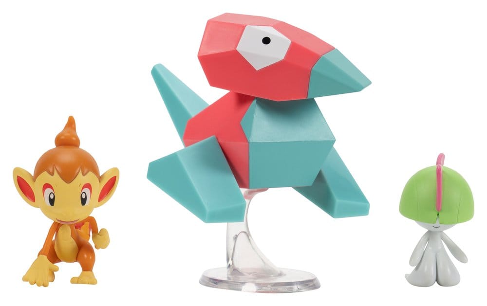 PRE ORDINE - Pokémon Battle Figure Set Action Figures Chimchar, Ralts & Porygon (3-Pack)