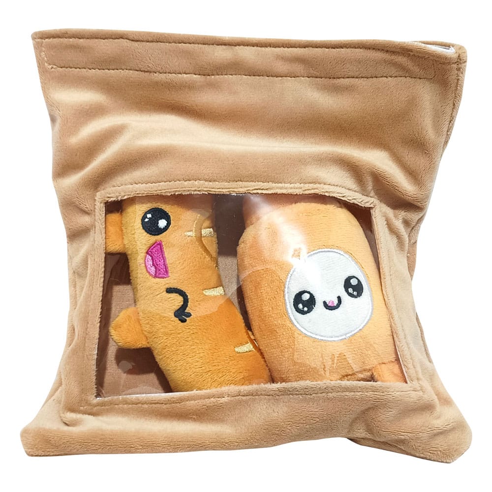PRE ORDINE - Yummis Together Plush Figures 2 Pack Sausage & Mustard in Take Away Bag 21 cm