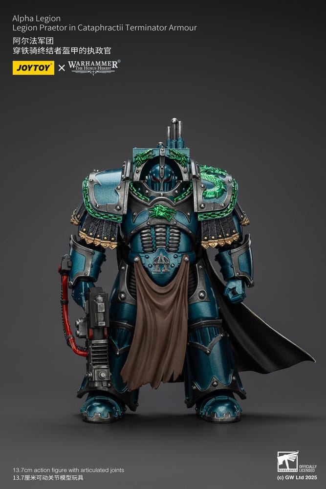 PRE ORDINE - Warhammer The Horus Heresy Action Figure Alpha Legion Legion Praetor in Cataphractii Terminator Armour 18 cm