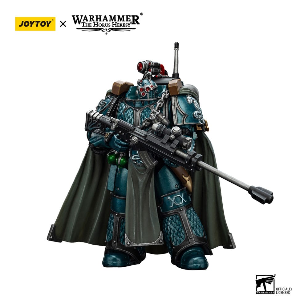 PRE ORDINE - Warhammer The Horus Heresy Action Figure Alpha Legion Exodus The One who is Many With Sniper Rifle And Power Dagger 20 cm