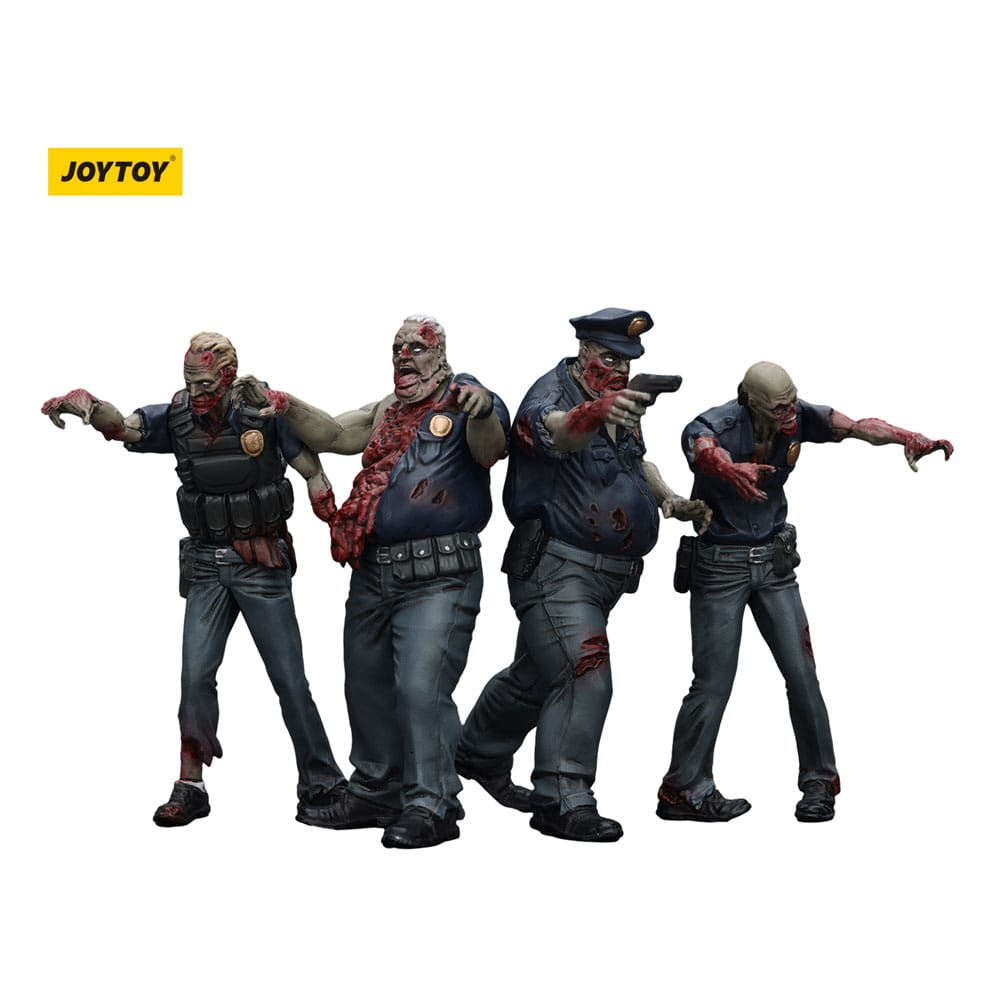 PRE ORDINE - Zombie Dark Source Action Figures 4-Pack Police (Male) 8 cm