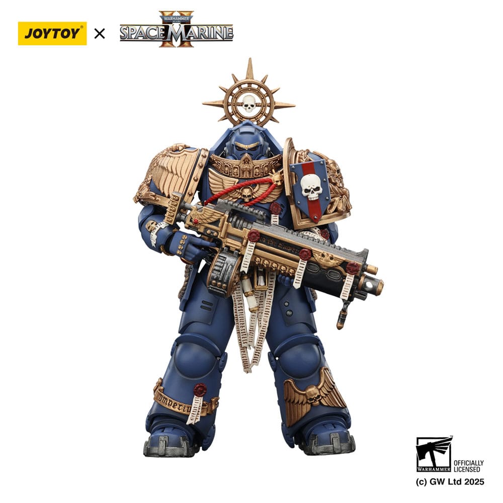 PRE ORDINE - Warhammer 40,000: Space Marine 2 Action Figure Ultramarines Heavy Relic Primus Armor with Heavy Relic Bolt Rifle 13 cm