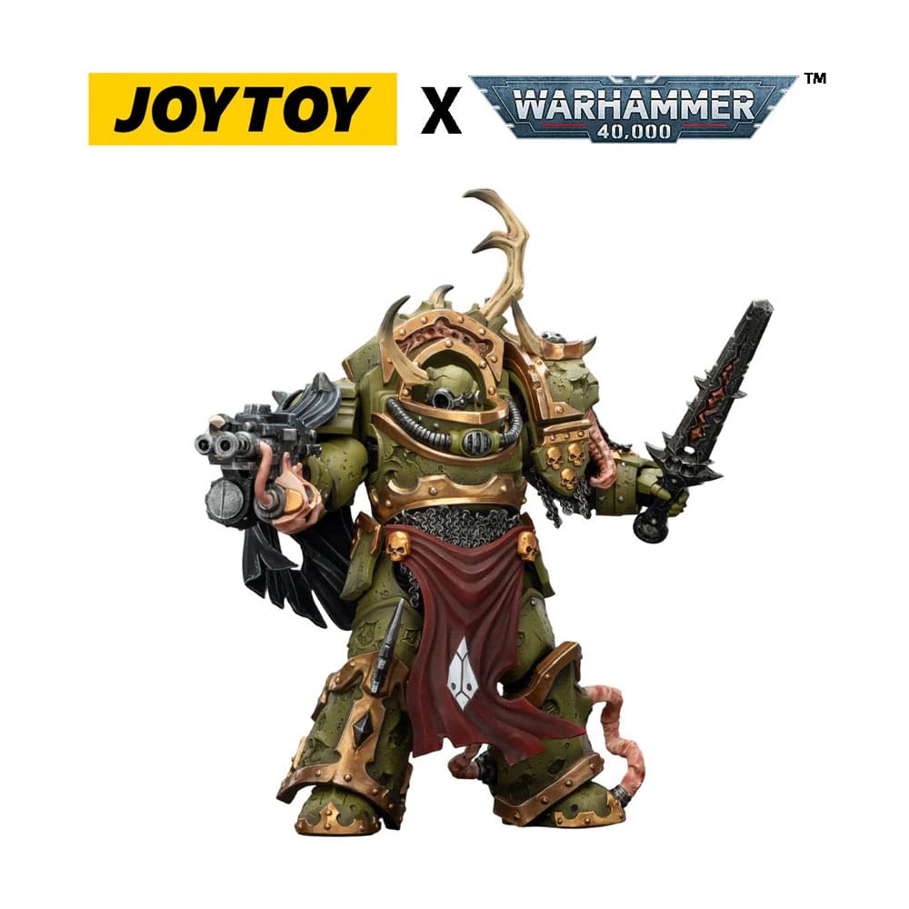 PRE ORDINE - Warhammer 40,000 Action Figure Death Guard Blightlord Terminator 3 with Combi-bolter and Bubotic Blade 14 cm