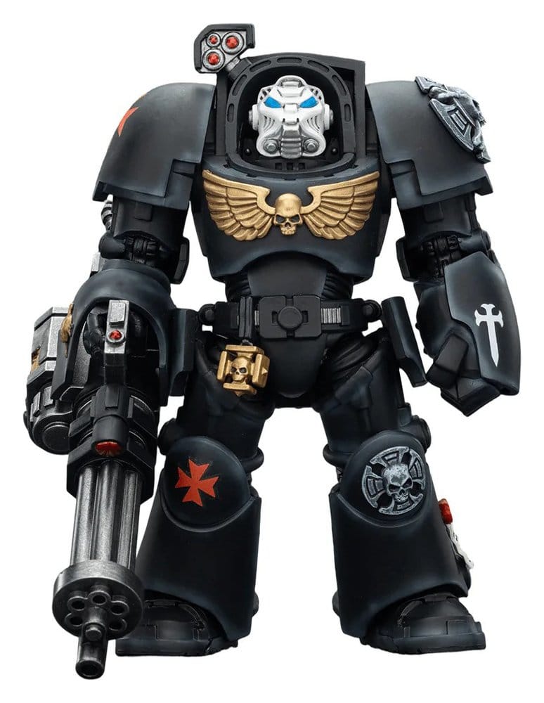 PRE ORDINE - Warhammer 40,000 Action Figure Black Templars Terminator 3 with Power Fist and Assault Cannon 14 cm