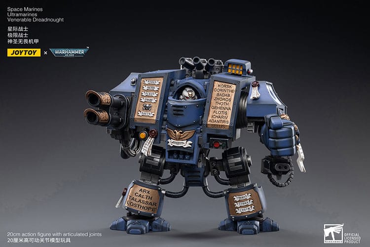 PRE ORDINE - Warhammer 40k Action Figure 1/18 Space Marines Ultramarines Venerable Dreadnought 19 cm