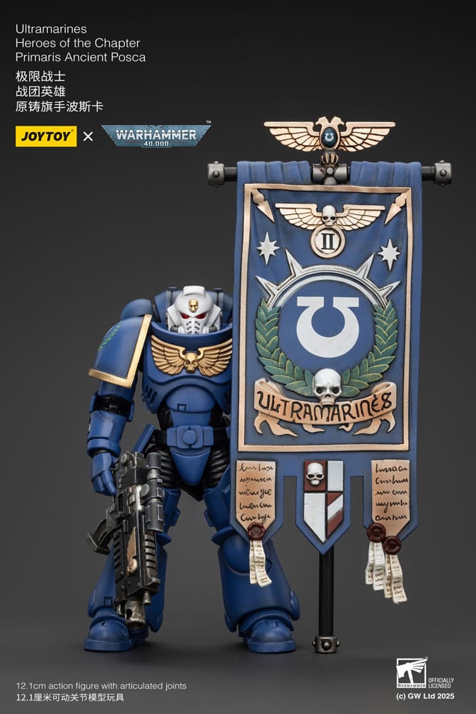 PRE ORDINE - Warhammer 40k Action Figure 1/18 Ultramarines Heroes of the Chapter Primaris Ancient Posca 20 cm