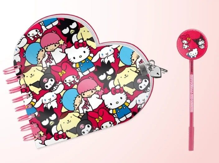 PRE ORDINE - Sanrio Heart Diary & Pen Gift Set Hello Kitty Friends Multicolour