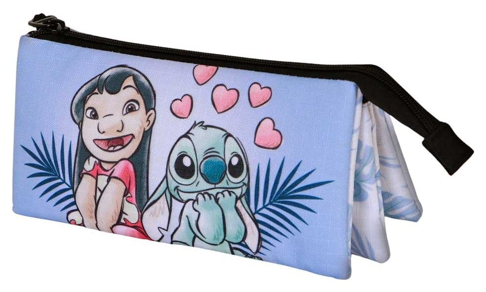 PRE ORDINE - Lilo & Stitch Triple Pencil case Couple Lilac