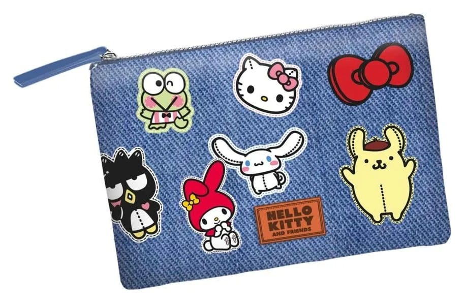 PRE ORDINE - Sanrio Soleil Toiletry Bag Hello Kitty Stickers Blue
