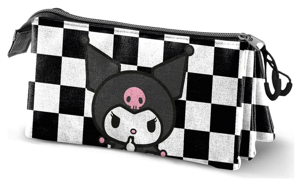 PRE ORDINE - Sanrio  Triple Pencil case Kuromi Black & White