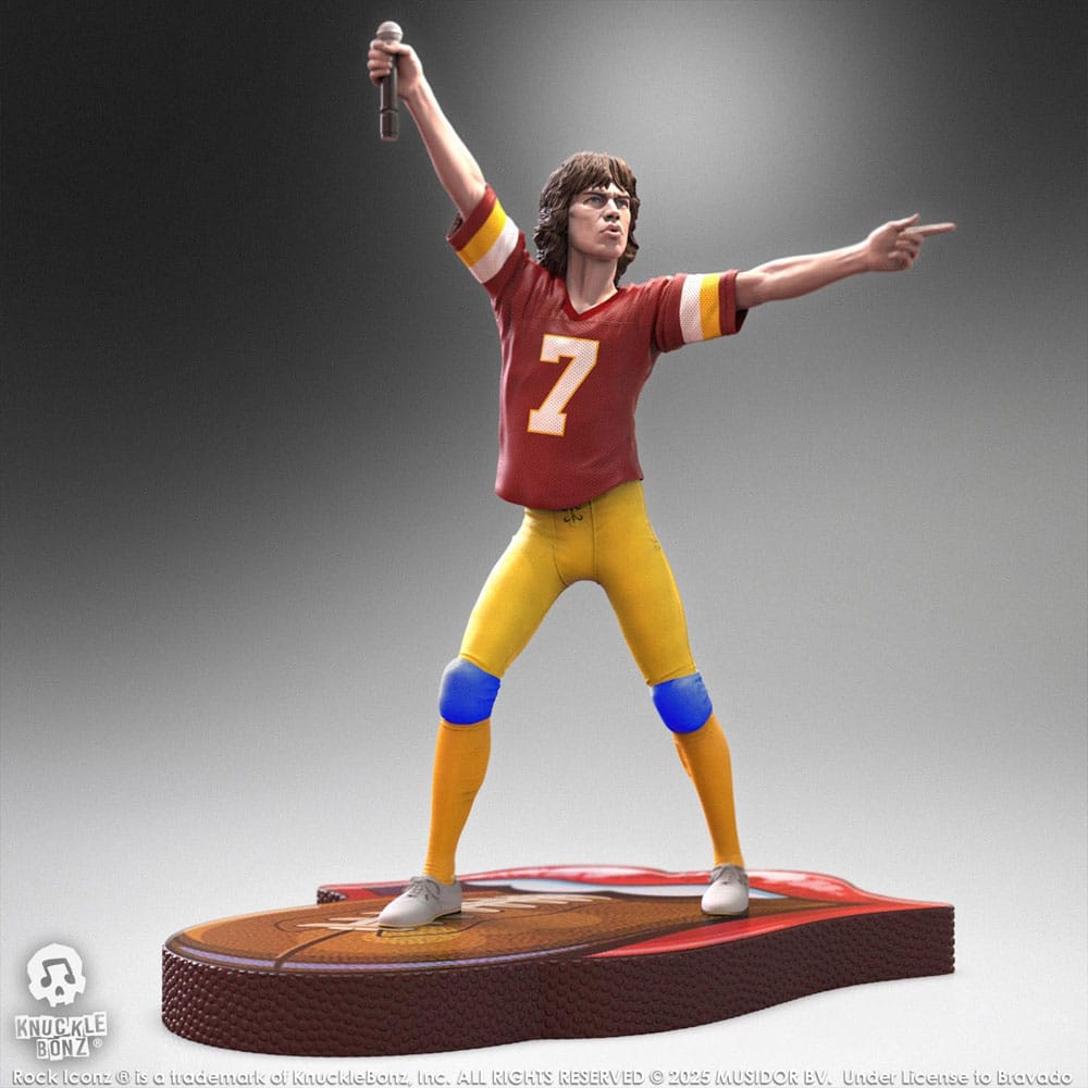 PRE ORDINE - Rolling Stones Rock Iconz Statue Mick Jagger US Tour 1981 (Burgundy Jersey) 22 cm