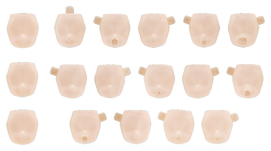 PRE ORDINE - Megami Device M.S.G. Plastic Model Kit 10 Face Set Puni Mofu 01 Skin Color A