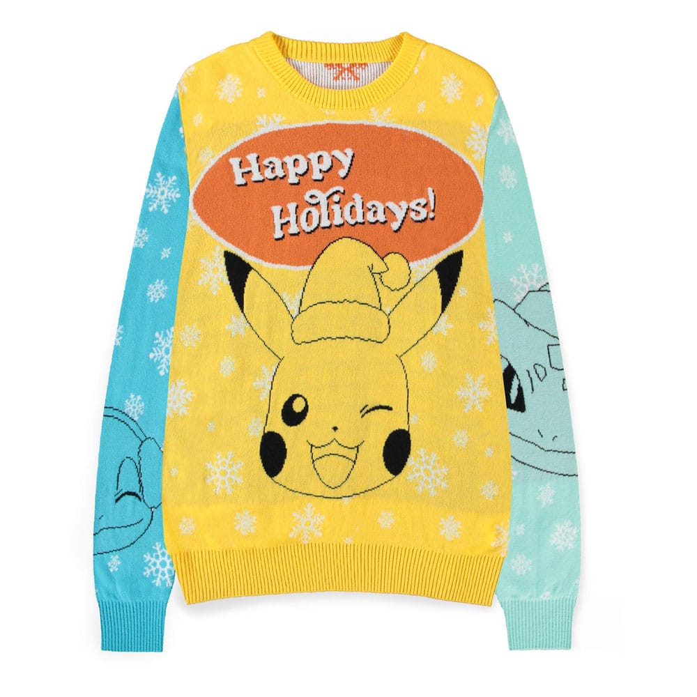 Pokémon Sweater Pikachu, Bulbasaur, Squirtle & Charmender (Christmas Jumper) Size S