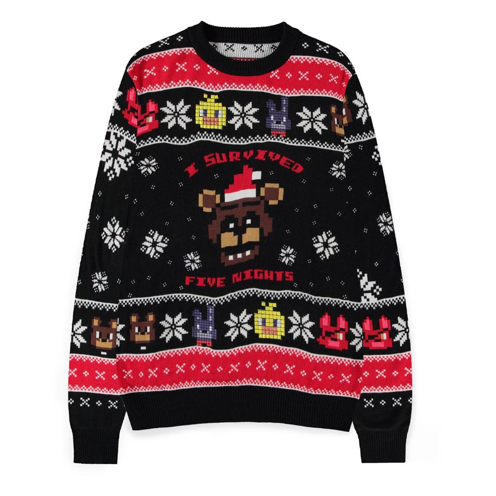 Five Nights at Freddy's Sweater Survived Five Nights (Christmas Jumper) Size M