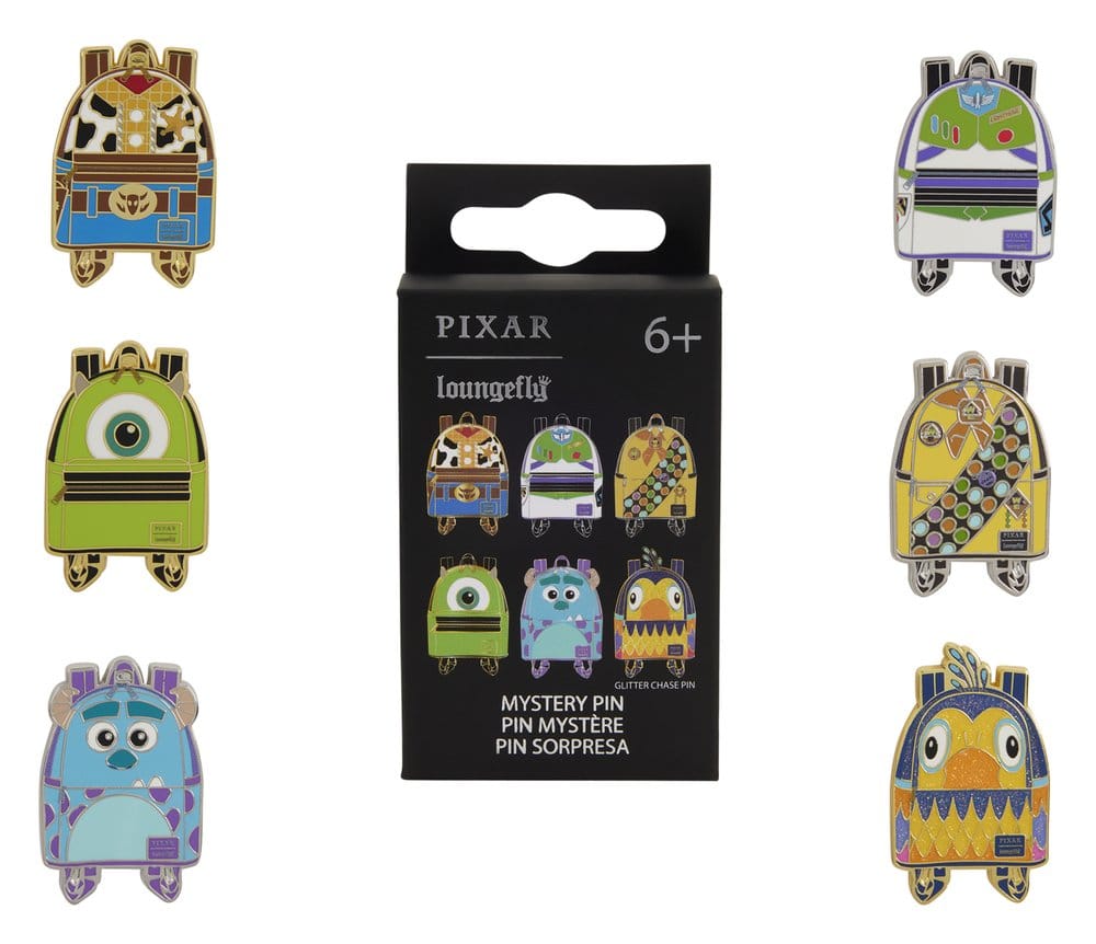 PRE ORDINE - Disney/Pixar by Loungefly Enamel Pins Mini Backpack Blind Box Assortment (12)