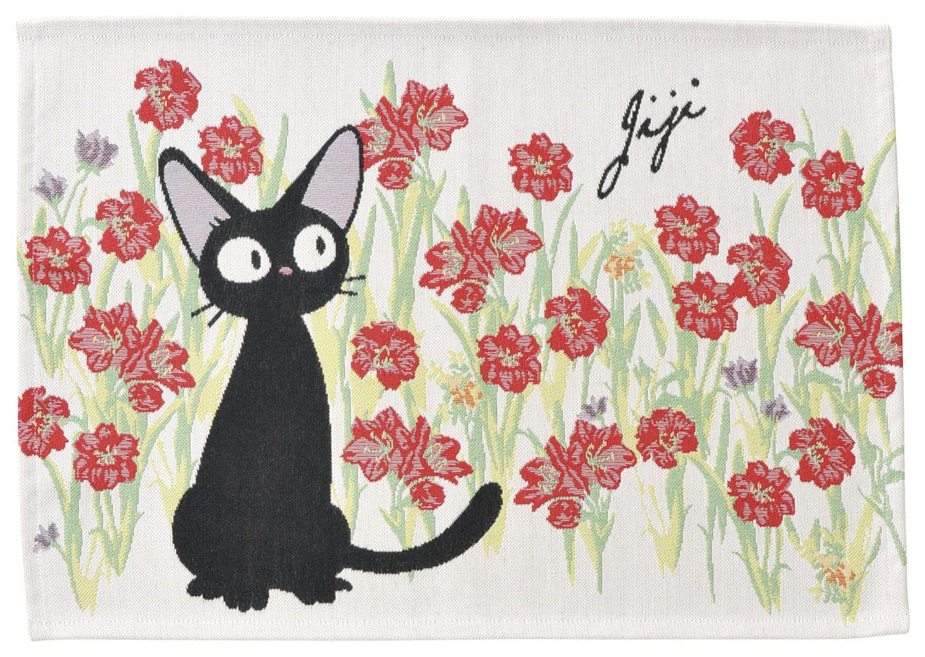 PRE ORDINE - Kiki's Delivery Service Cloth Lunch Napkin Jiji Red Flowers