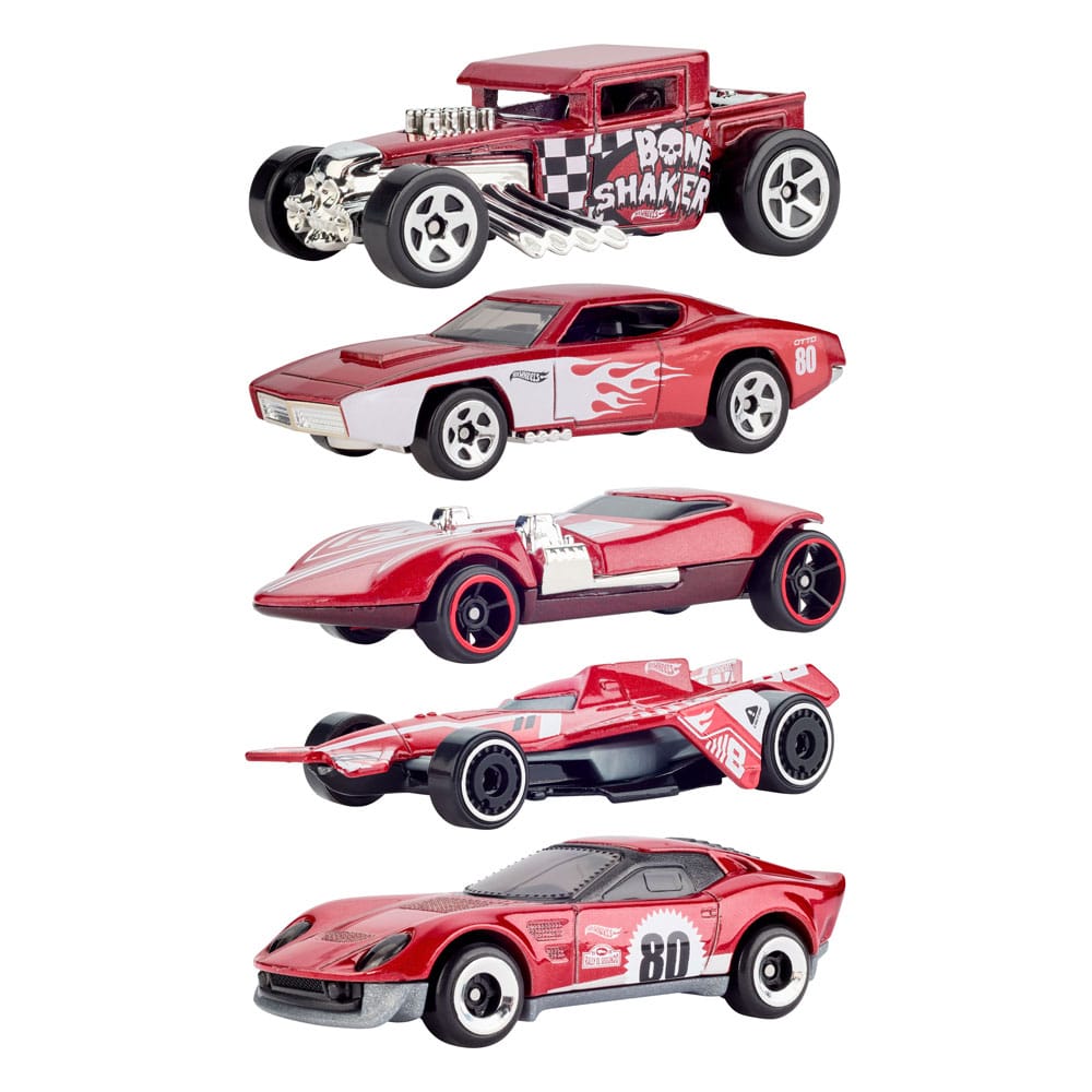 Hot Wheels Diecast Vehicle 5-Pack 1/64 80th Anniversary