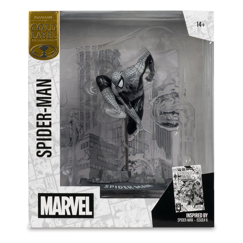 MCFARLANE 2025 - Marvel Collection PVC Statue 1/10 Spider-Man (Spider-Man #6)(Line Art)(Gold Label) 10 cm